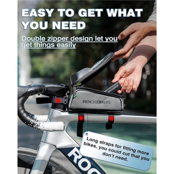 Bike/Bicycle Phone Front Frame Bag, Waterproof, Tube Bag,Cycling Pouch - Picture 6 of 7